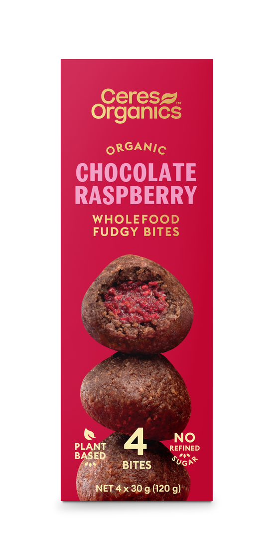 Ceres Organics chocolate raspberry fudgy bites 120g