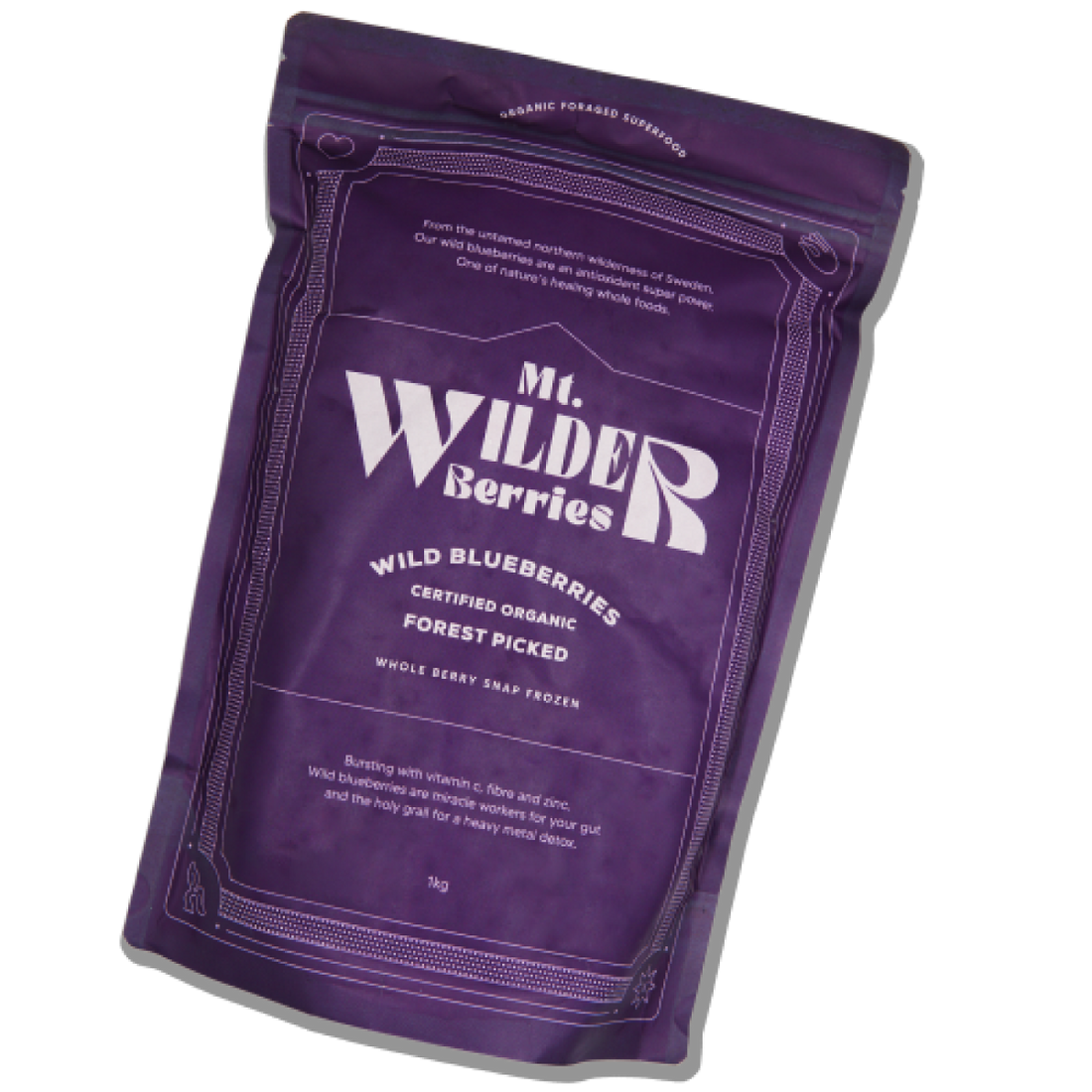 Mt Wilder Frozen Wild Blueberries certified organic 1kg
