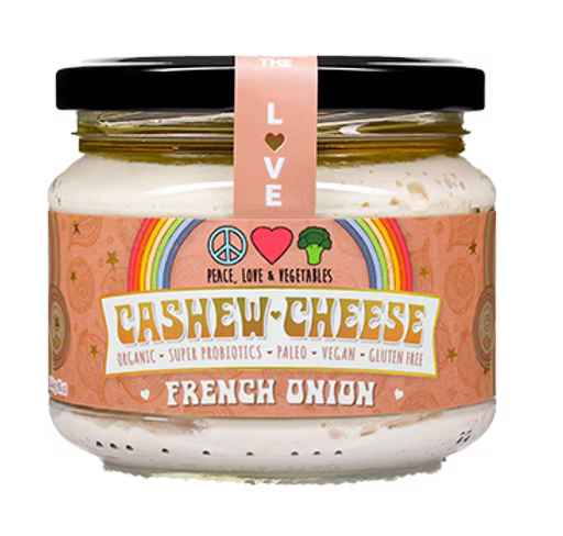 Cashew Cheese French Onion Peace Love and Vegetables 280g certified organic ingredients