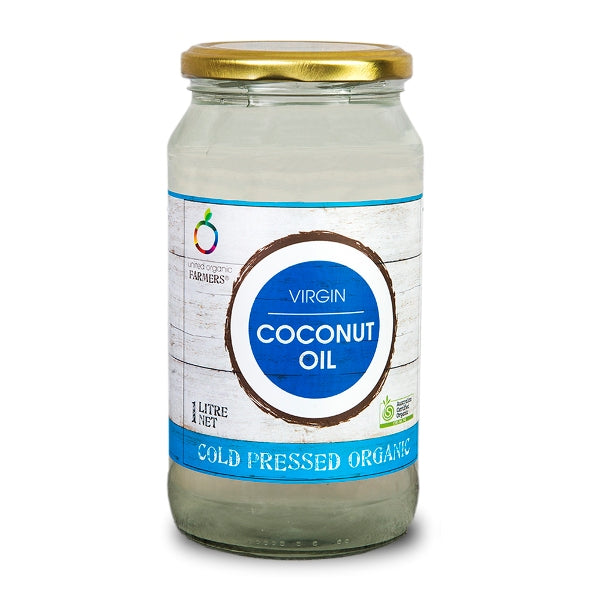 Coconut oil virgin 1L glass jar certified organic